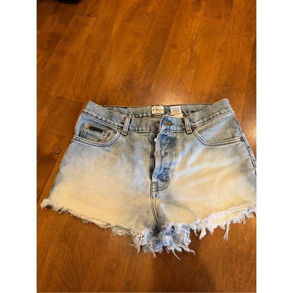 Vintage Calvin Klein jean shorts size 7 button fly low rise - Picture 1 of 6